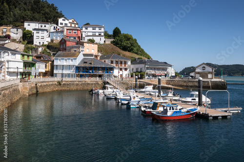 View of the harbor of O Porto do Barqueiro, Rias Altas, Galicia, Spain photo