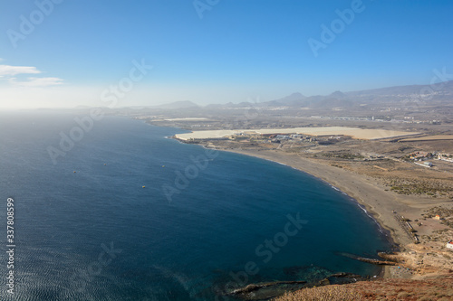 Beautiful view of the Mount Roja. Beautiful view of the ocean. Tenerife, Canary islands, Spain.