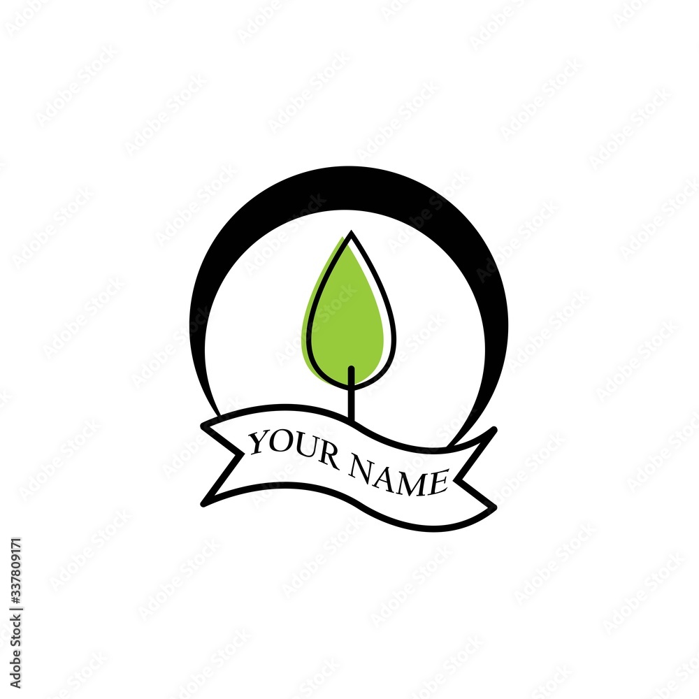 Obraz premium green leaf ecology nature vector icon 