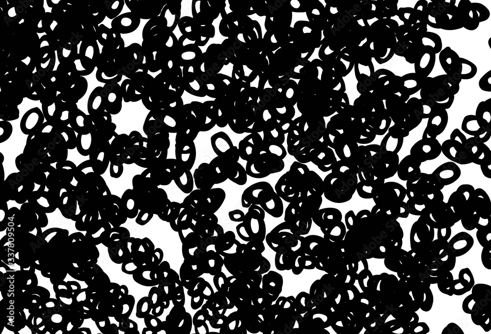 Black and white vector pattern with spheres.