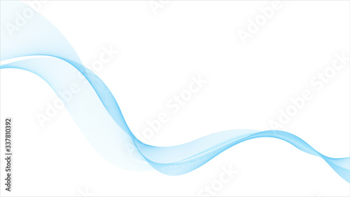  Abstract blue wave on white background