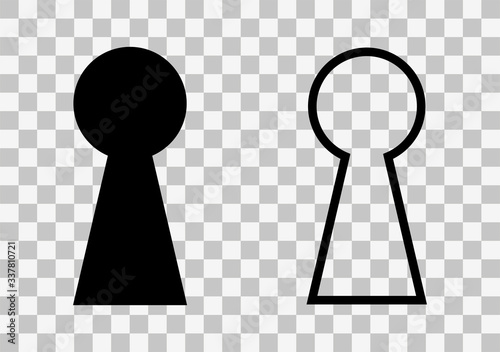 Keyhole simple icon on transparent background. Vector illustration