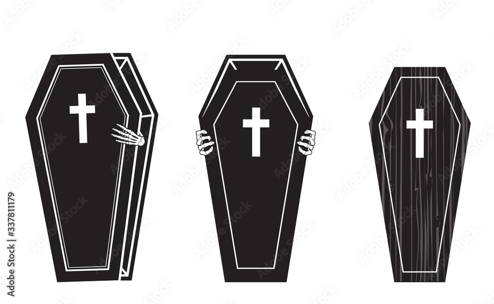 Obraz premium Creepy Coffin Halloween Vector Icon Set 1 