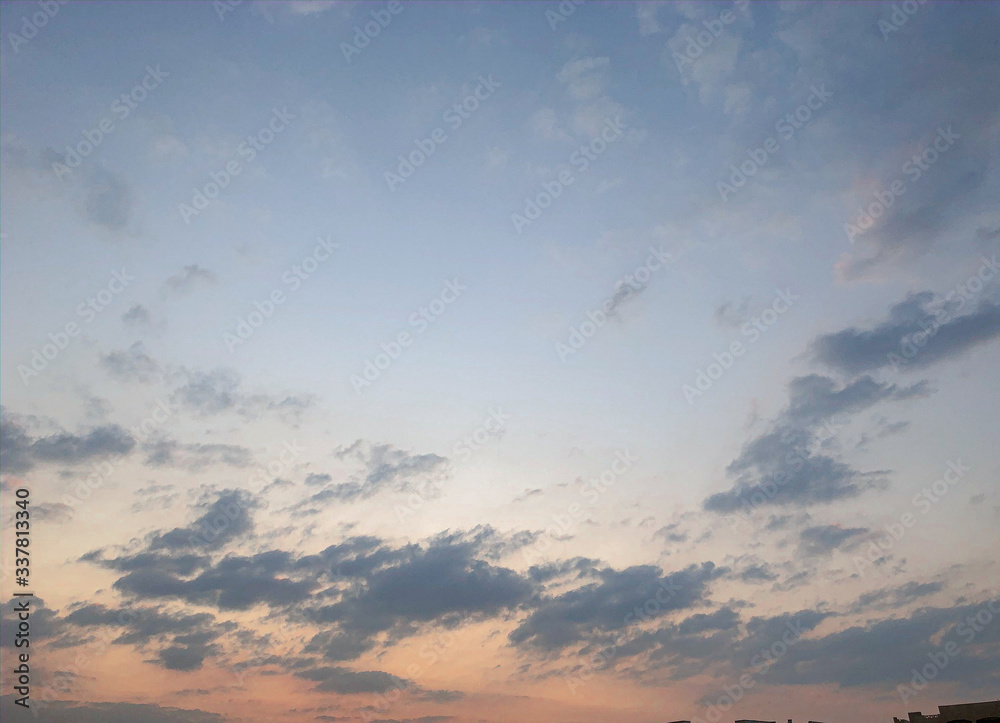 fluffy clouds in the sky