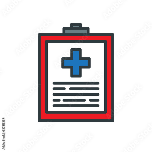 medical history line icon, vector illustration