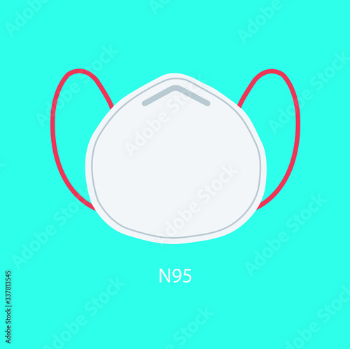 N95 face mask icon. Medical and coronavirus mask icon COVID-19. Industrial Protection and Facial Contamination Mask Design