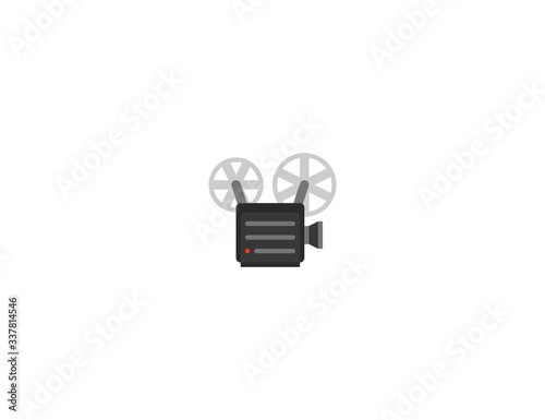 Film projector vector flat icon. Isolated movie projector, camera emoji illustration 