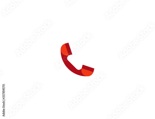 Telephone receiver vector flat icon. Isolated calling, call center emoji illustration 
