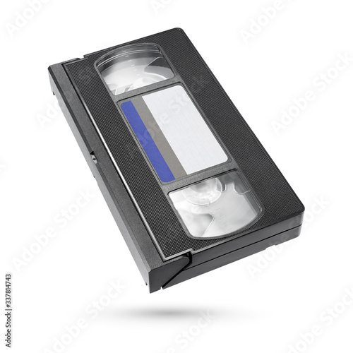 Video tape cassette isolated on white