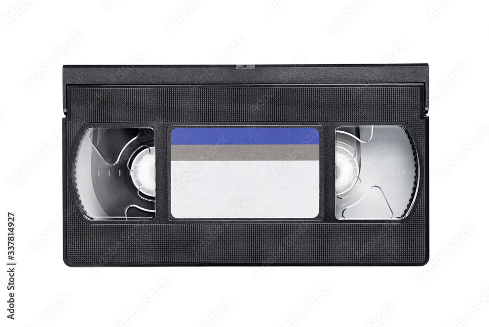 Video tape cassette isolated on white