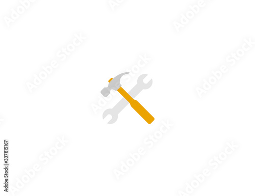 Hammer and Wrench vector flat icon. Isolated hammer and wrench emoji illustration