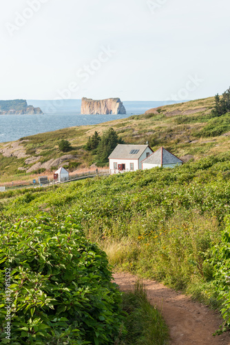 house on the coast of Bonneaventure island in Gaspésie   photo