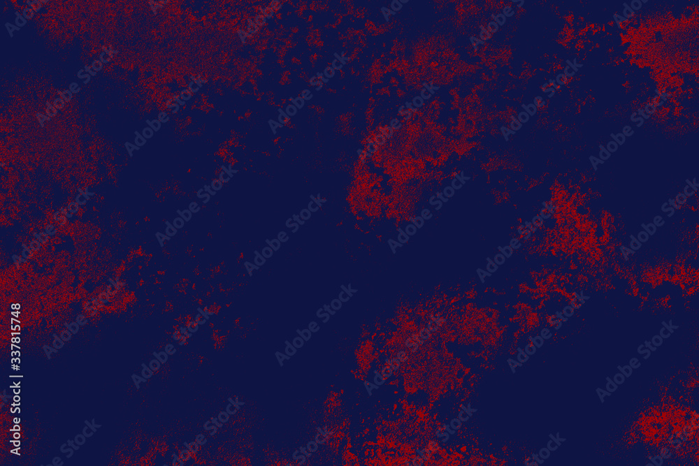 blue grunge background with red ink