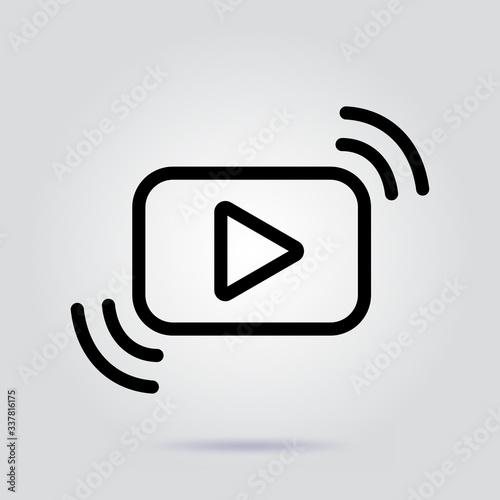 Video streaming line icon stream vector illustration