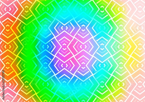 Light Multicolor, Rainbow vector pattern with narrow lines. Lines on blurred abstract background with gradient. Pattern for ads, posters, banners.