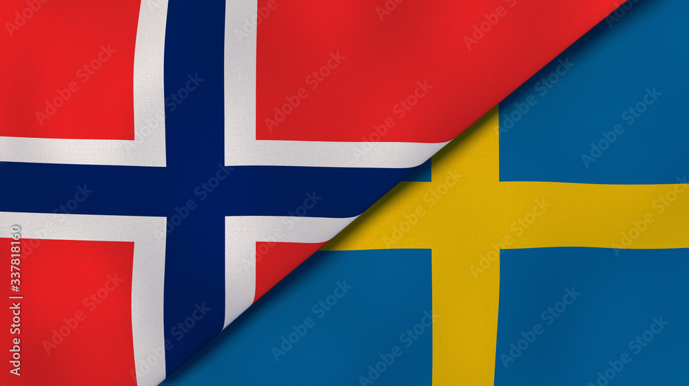 Αυτοκόλλητο The flags of Norway and Sweden