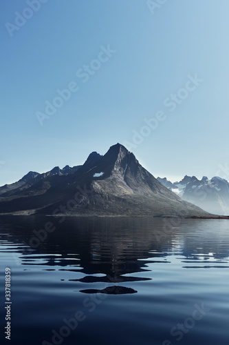 Reflection of mountain in tasermiut fjord
