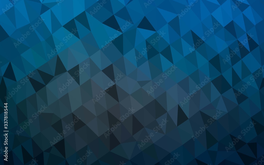 Dark BLUE vector shining triangular pattern. Glitter abstract illustration with an elegant design. Completely new design for your business.