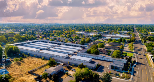Aerial view of a mini storage facility in Boise Idaho