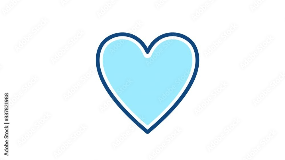 Heart rate icon line icon. Cardio diagnostic pictogram. Animation with alpha channel.