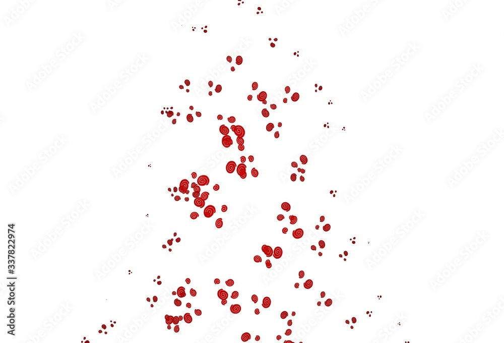 Obraz premium Light Red vector pattern with curved circles.