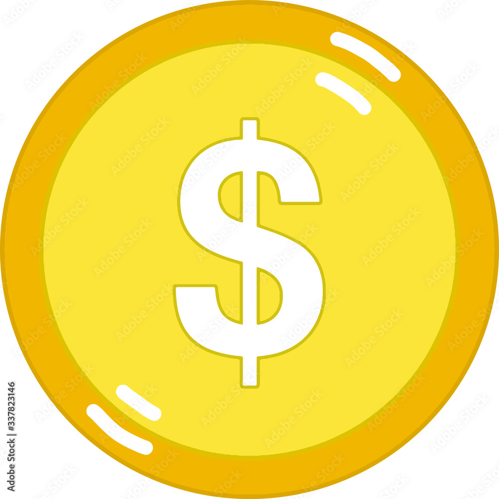 gold coin with dollar sign vector illustration gold coin with dollar sign vector illustration