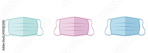 Multi color medical protective bandage isolated on white background. Stop coronavirus. Vector illustration