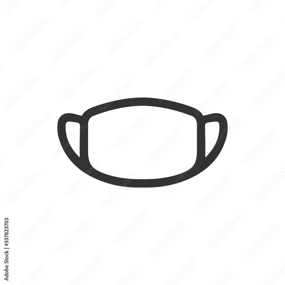 Medical mask vector icon isolated on white background. Medical mask vector icon isolated on white background.