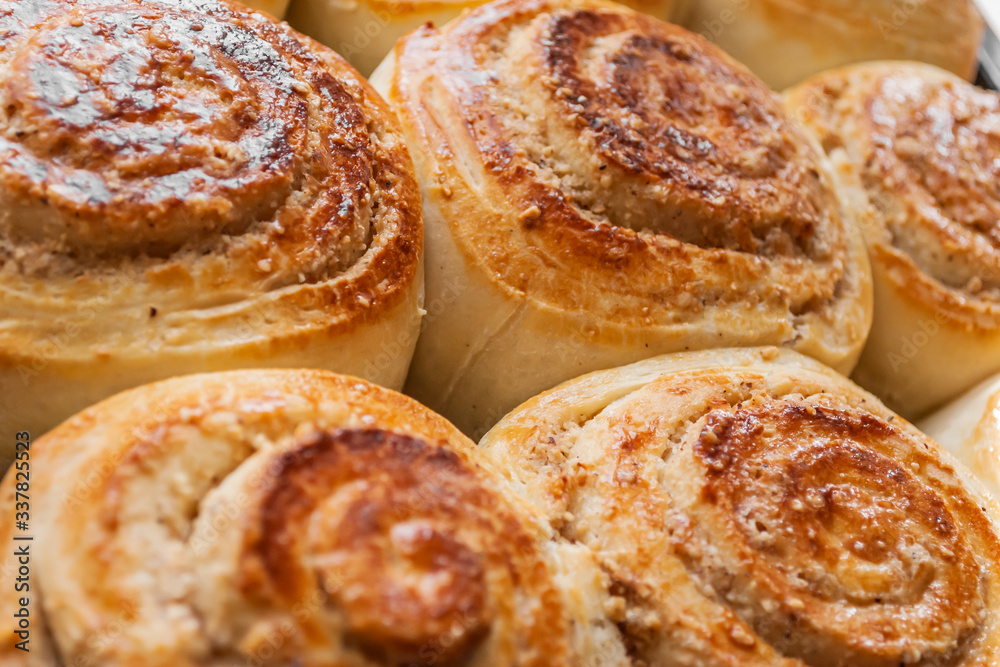 fresh baked sweet breakfast buns 