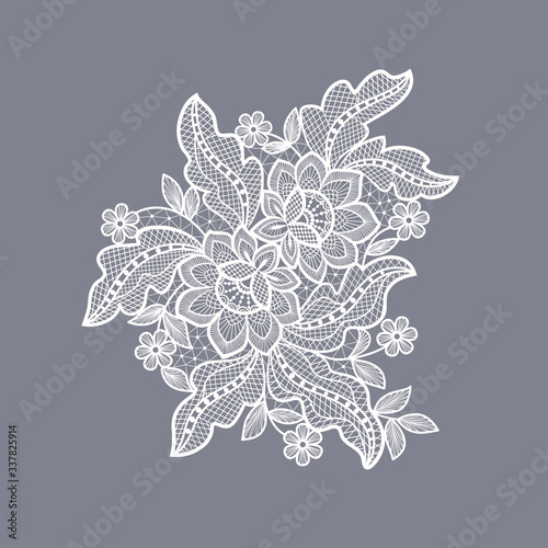 lace flowers decoration element