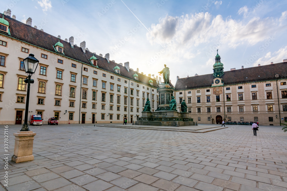 Kaiser Franz I monument in the courtyard of Hofburg Palace, center of Vienna, Austria