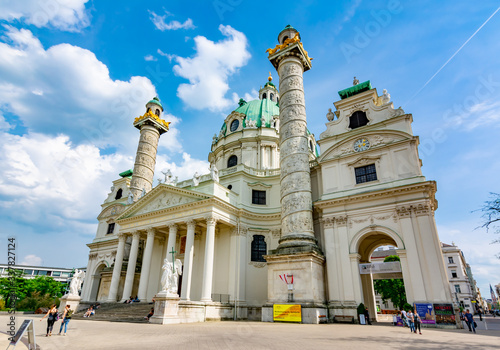 Canvas Print Vienna, Austria - May 2019: Karlskirche church in Vienna