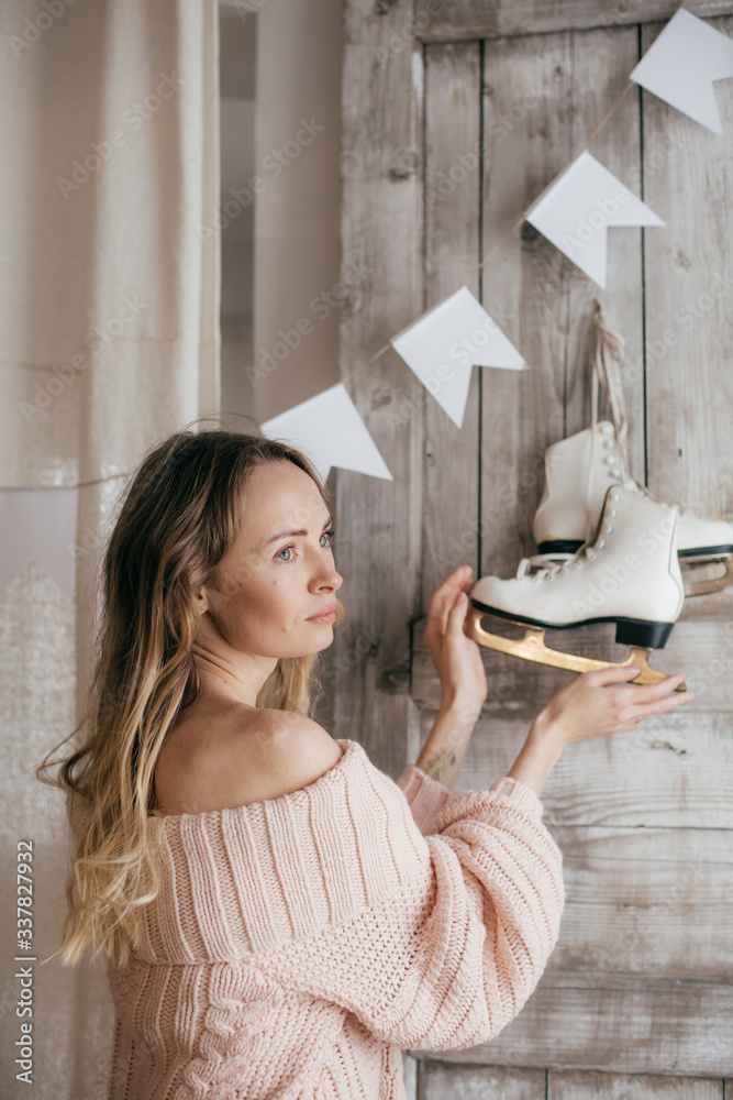 Portrait of beautiful young woman with makeup in fashion clothes Portrait of beautiful young woman with makeup in fashion clothes