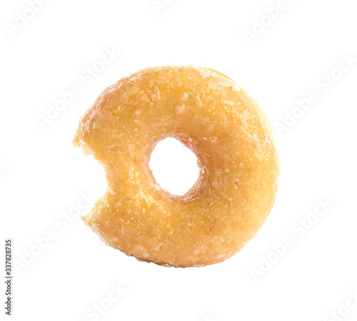 Sweet delicious glazed donut isolated on white