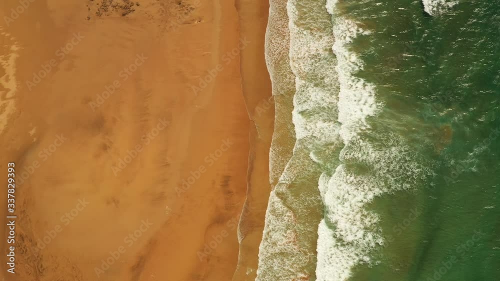 Aerial view of tropical ocean meeting the sand, 4K. Aerial view of tropical ocean meeting the sand, 4K.