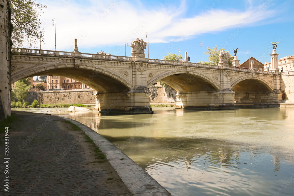 Ponte Cavour Bridge in Rome on the River Tiber, Italy