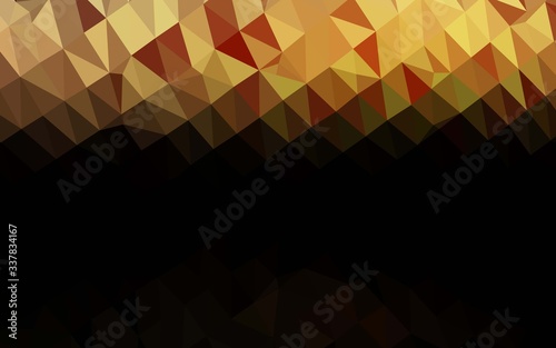 Dark Orange vector shining triangular template. Glitter abstract illustration with an elegant design. The best triangular design for your business.