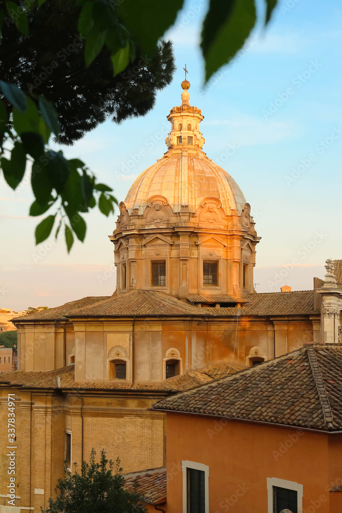 The famous church of Santa Maria di Loreto, Rome.