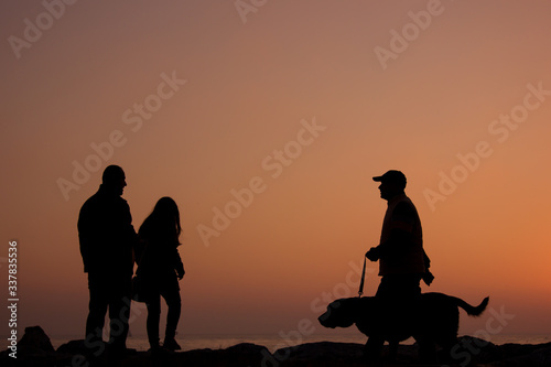 silhouette of people