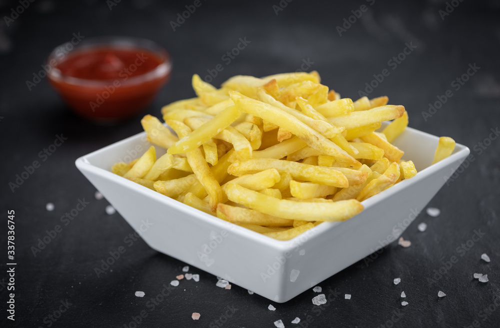 Homemade French Fries (close-up shot; selective focus) Homemade French Fries (close-up shot; selective focus)