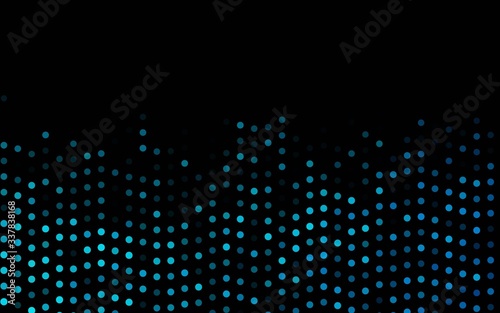 Dark BLUE vector layout with circle shapes. Glitter abstract illustration with blurred drops of rain. Pattern for ads  booklets.
