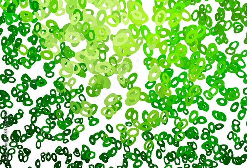 Light Green vector background with bubbles.