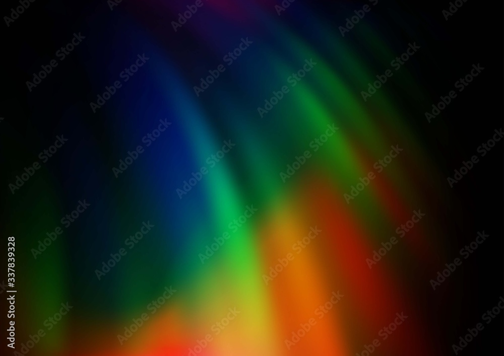 Dark Multicolor, Rainbow vector pattern with bubble shapes. Colorful abstract illustration with gradient lines. The best blurred design for your business.