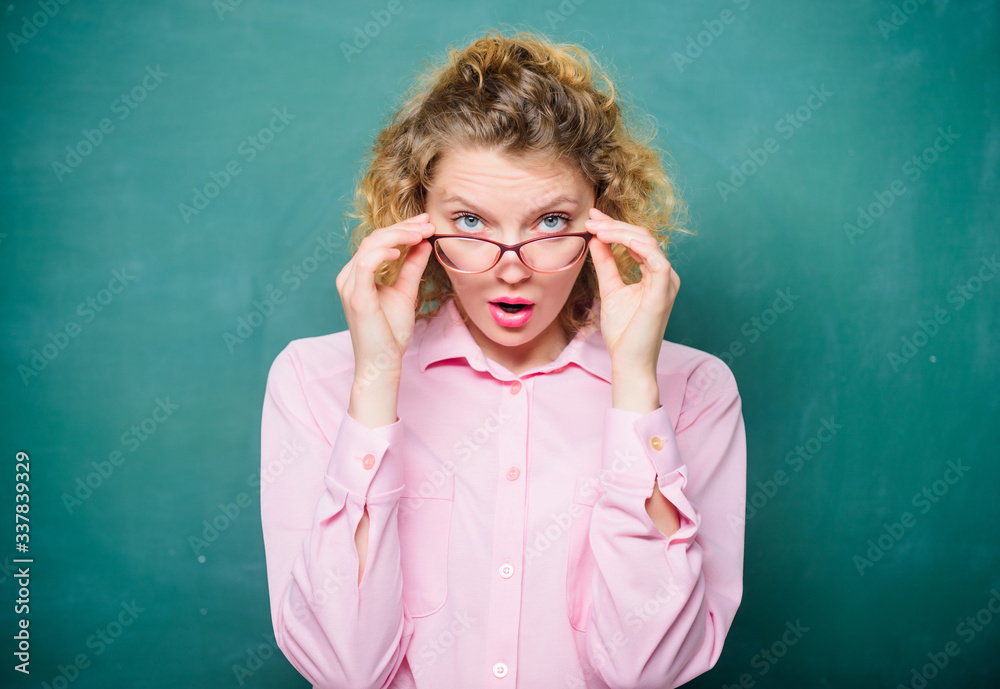 Adorable nerd. Woman school teacher shy and pretty lady wear eyeglasses chalkboard background. Sexy teacher concept. Smart girl teaching you. Let me see. Attractive educator. Playful teacher Adorable nerd. Woman school teacher shy and pretty lady wear eyeglasses chalkboard background. Sexy teacher concept. Smart girl teaching you. Let me see. Attractive educator. Playful teacher