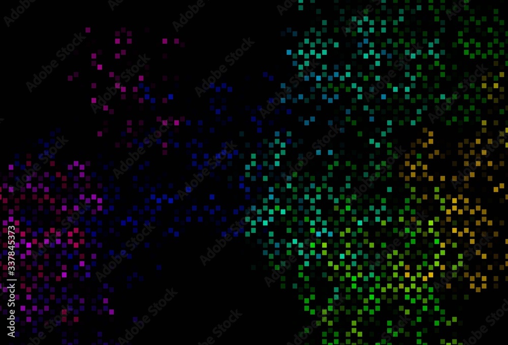 Dark Multicolor, Rainbow vector cover with polygonal style.