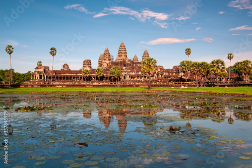 The khmer temple ruin of Angkor Wat at Sunset, Siem Reap, Cambodia.