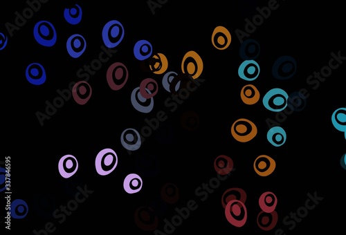 Dark Multicolor  Rainbow vector backdrop with dots.