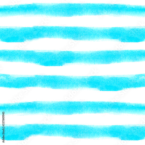 Hand paint stripe seamless pattern. Watercolor striped geometric background. Blue ink brush strokes. grunge stripes, modern paintbrush line for wrapping, wallpaper, textile.