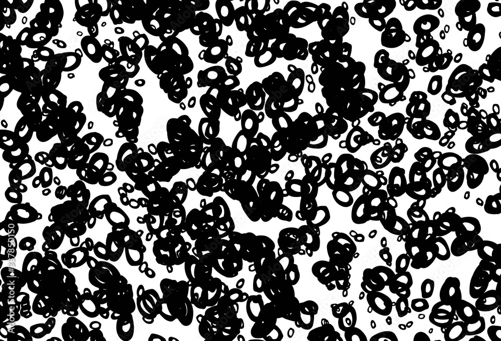 Black and white vector pattern with spheres.