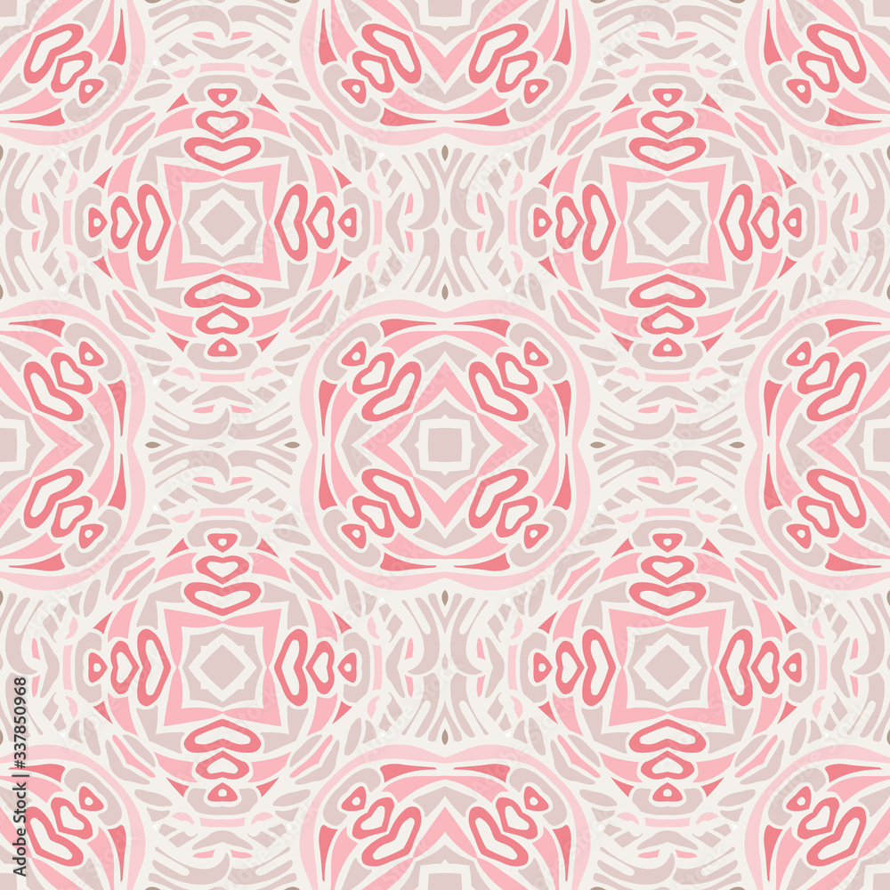 Seamless vector pattern illustration in traditional style. Cute pink vintage surface pattern Seamless vector pattern illustration in traditional style. Cute pink vintage surface pattern
